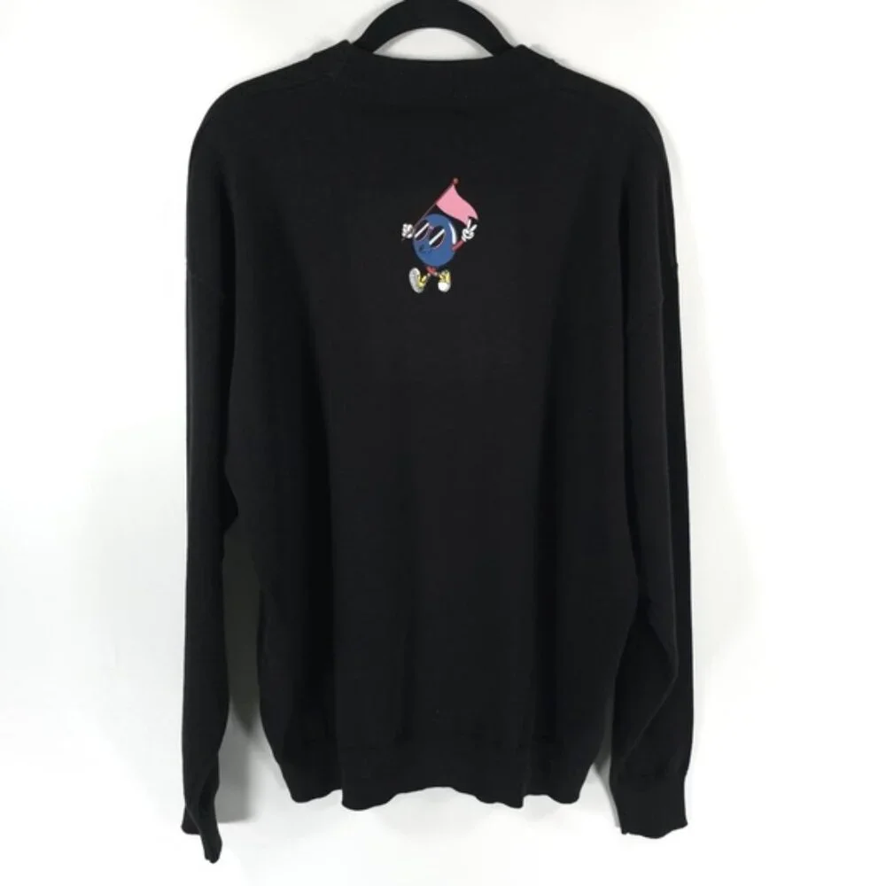 NWT ZARA “I’M OK WITH THIS” Text Print Black‎ Crew Neck Knit Pullover Sweater M